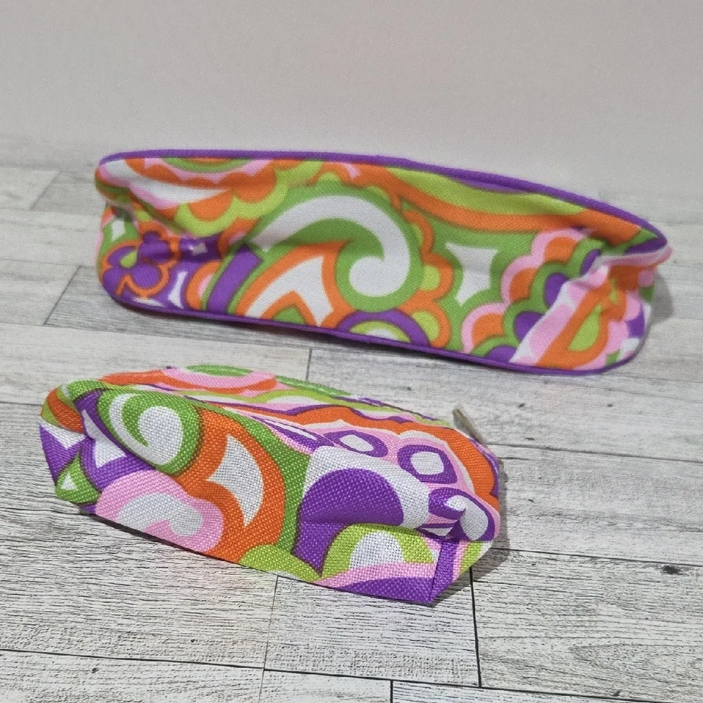 Clinique Purple and Orange Cosmetic Bag Set